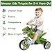 Dinosaur Kids Tricycle for 26 Year Olds Kids Trike Big Wheel with Rubber Wheels Storage Basket Music Lights Indoor Outdoor Preschool Kids Bike Birthday Gift for Girls Boys - Image 4