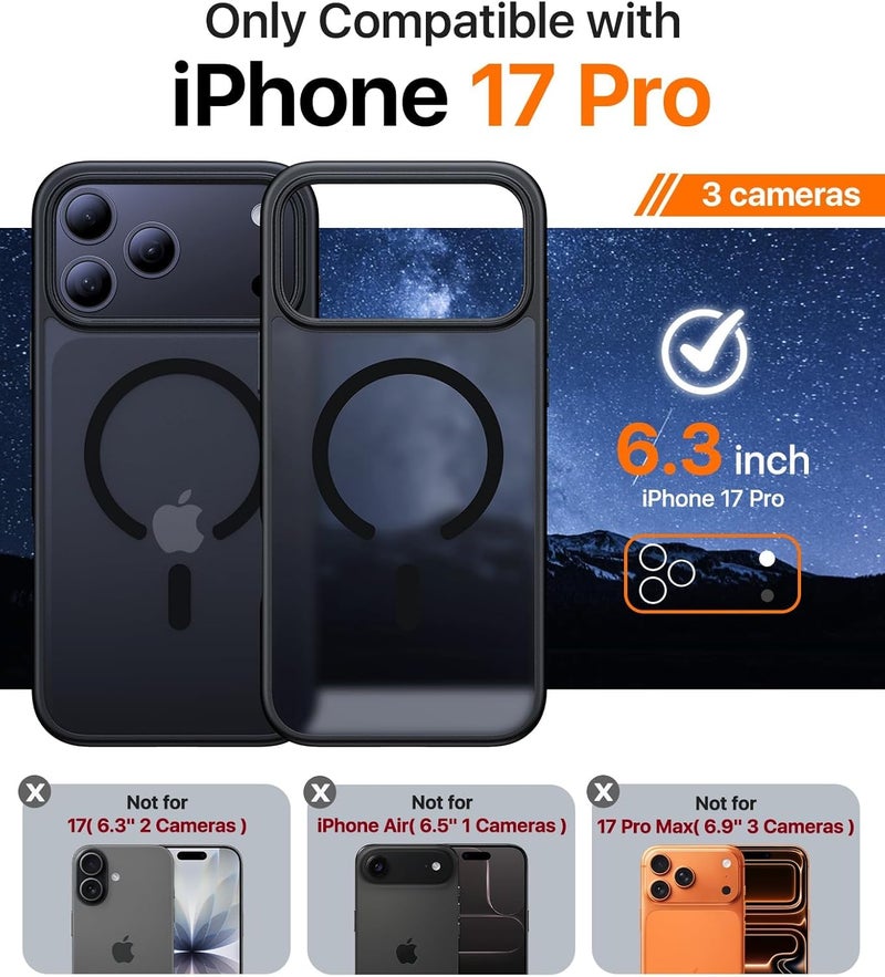 EGOTUDE Frosted Case for iPhone (iPhone 17 Pro) Black - Image 2