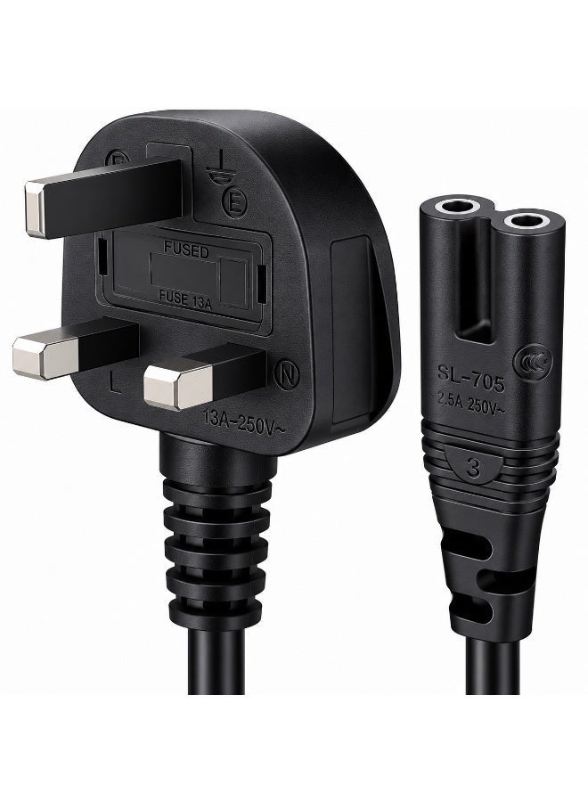 Eworld 2-Prong AC Power Cord Cable with Fuse – Compatible with Samsung, LG, Sony, TCL TVs, HP Printers, PS3/PS4/PS5, Laptops, Sound Bars & More – AC Wall Plug 3 Meter - Image 5