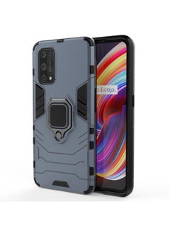 HuHa Case Cover For Realme X7 Pro PC + TPU Shockproof Protective Case with Magnetic Ring Holder Navy Blue 