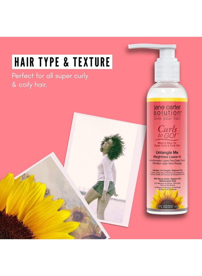 JANE CARTER SOLUTION Curls to Go Untangle Me Weightless Leave-In Conditioner (8oz) - Nourishing, Moisturizing, No Buildup - Image 3