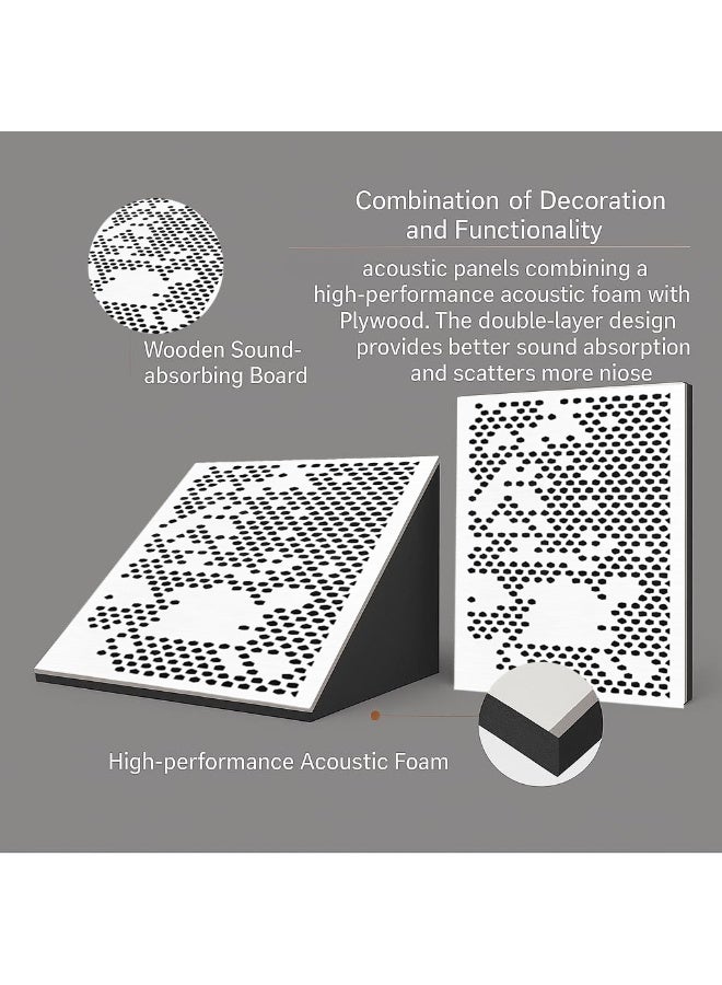 Acoustic Motion Acoustic Bass Trap Absorption-Diffusion-Reflection-Soundproofing-For corners ECHOSCATE design acoustic panel,size 60x30x30 cm for Home Studio,Recording Insulation Low to High Frequency wood+Foam,White - Image 3