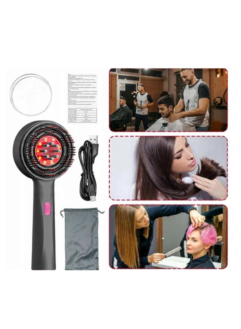DIGI CORE Hair Massager Scalp Massager Multi-Function Electric Scalp Massage Comb For Hair Oil Diffuser Massage Comb Scalp Brush 2-IN-1 Hair Brush And Head Massager 3 Modes Grey - Image 2