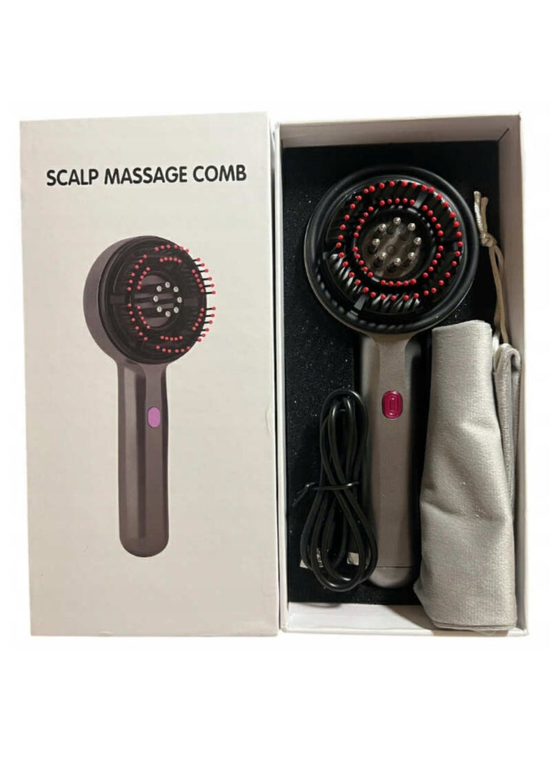DIGI CORE Hair Massager Scalp Massager Multi-Function Electric Scalp Massage Comb For Hair Oil Diffuser Massage Comb Scalp Brush 2-IN-1 Hair Brush And Head Massager 3 Modes Grey - Image 3