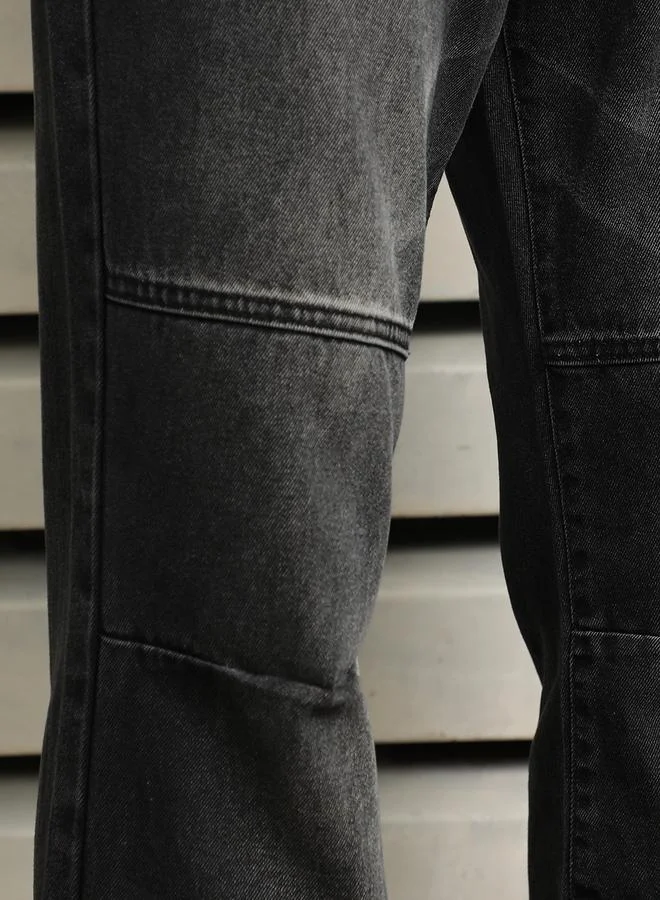 HIGH STAR Mid Rise Straight Fit Light Fade Jeans by Styli