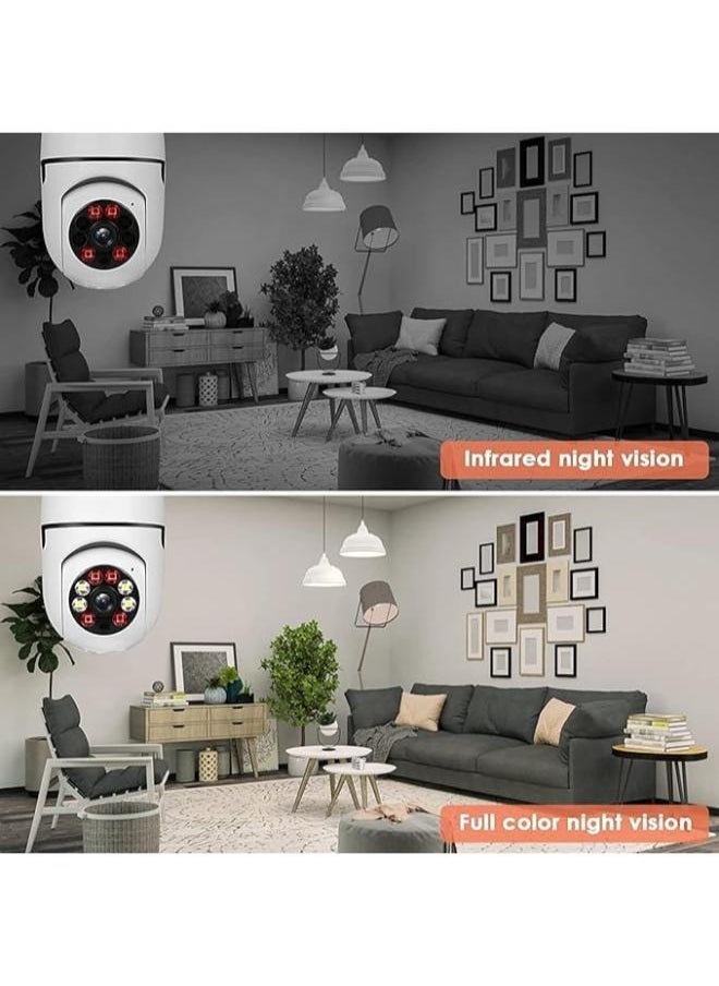 Executive LLC - (Pck of 2)360 Degree Security Cameras Wireless Outdoor 2.4GHz  5GHz WiFi Light Bulb Camera 1080p Indoor for Home Camera System Motion Detection Two-Way Audio - Image 1
