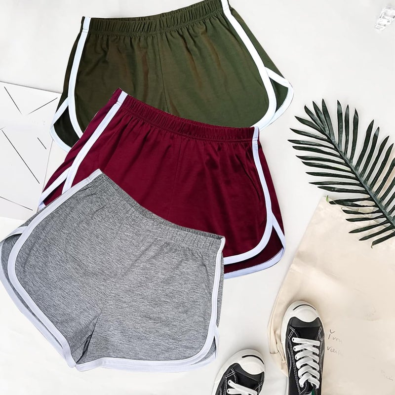 Cameway Store 4 Pack Women's Cotton Yoga Dance Short Pants Sport Shorts Summer Athletic Cycling Hiking Sports Shorts - Image 4