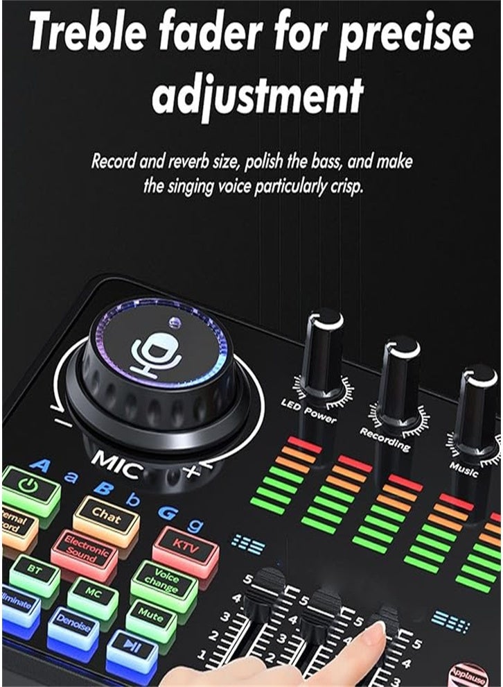 Tiktok live singing dedicated, music mixer, professional 48V live sound card, mobile phone sound card (black)  - Image 5