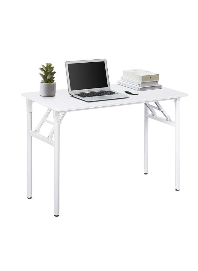 LAWAZIM Foldable Table - White - Compact Folding Desk with Non-Slip Feet, Lightweight and Durable Design, Multi-Purpose for Home Office, Study, Dining, and Small Spaces, (No Assembly Required)  - Image 1