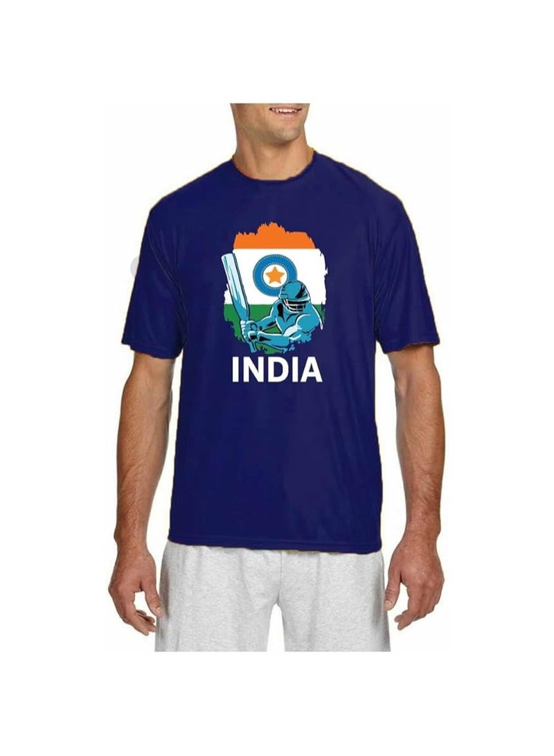 India Unisex Sports Blue Jersey - T-shirt, Drawstring Bag, Cap, and Scarf - Perfect for Indian Cricket Fans and Cricket Lovers - Ideal for Matches  - Image 2