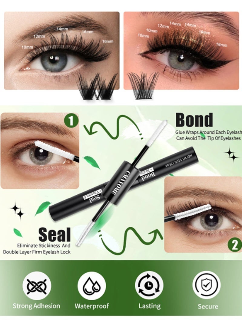 551 Clusters False Lashes DIY Eyelash Extension Kit，4 Styles DIY Eyelash Extension Kit ，Lash Clusters Kit ，10-16mm Mixed Individual Lashes Cluster，Segmented False Eyelashes, Thick Eyelashes - Image 4