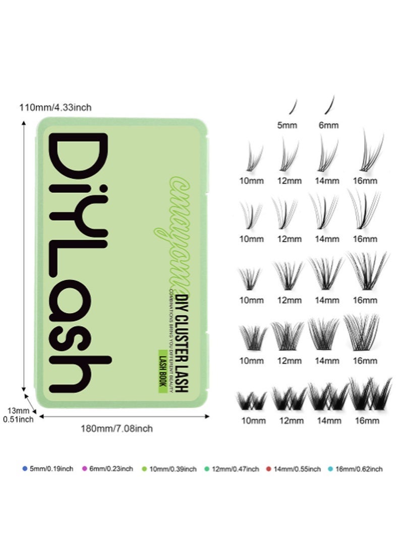 551 Clusters False Lashes DIY Eyelash Extension Kit，4 Styles DIY Eyelash Extension Kit ，Lash Clusters Kit ，10-16mm Mixed Individual Lashes Cluster，Segmented False Eyelashes, Thick Eyelashes - Image 5