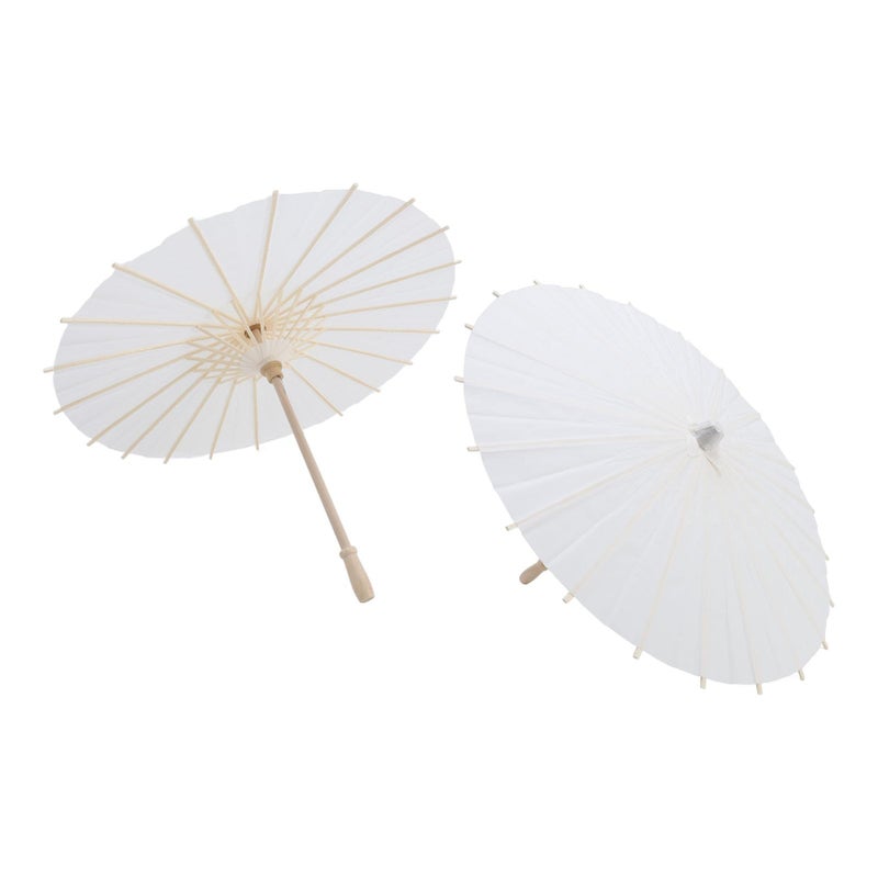 White Paper Oil Painting Umbrella Chinese Style Parasol 2PCS Photography Props - Image 4