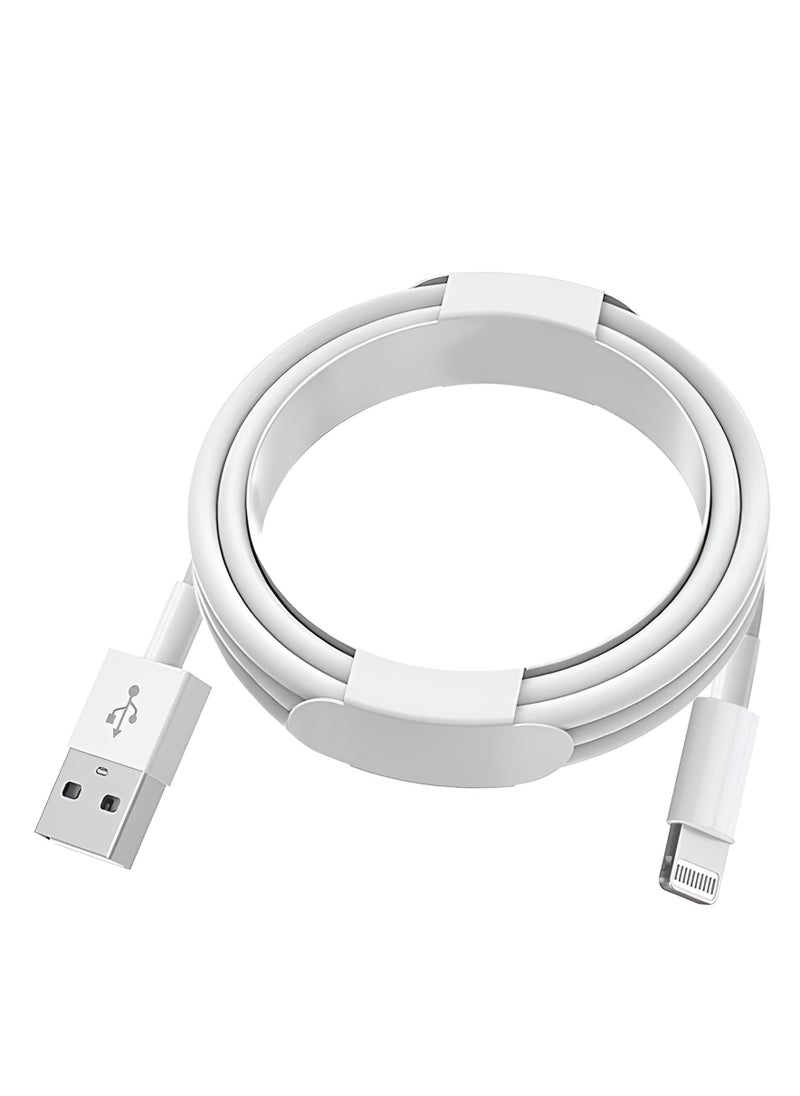 Generic A1480 Fast Charging Cable - Lightning to USB - 1 Meter - Elegant and High-Quality Design-WHITE  - Image 2