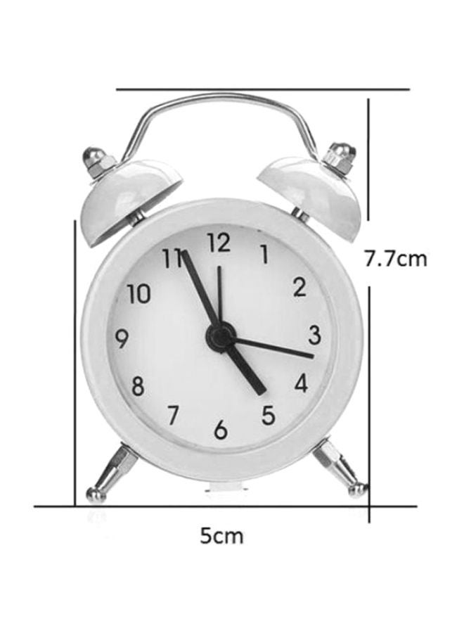 فريت ساعة منبه كلاسيكية صغيرة أبيض 7.7x5x5سم - Image 2