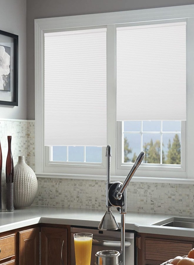 Joydeco Cellular Shades, Cordless Blackout Shades for Indoor Windows, Honeycomb Blinds for Thermal Insulation & Noise Reduction (White, 24" W x 48" H) - Image 5