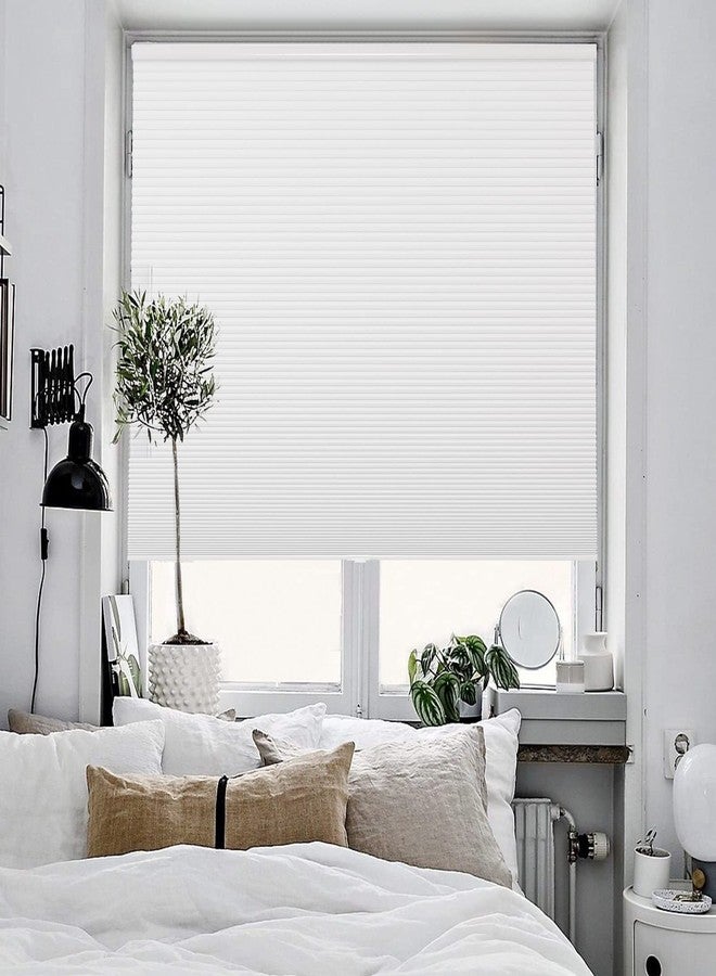 Joydeco Cellular Shades, Cordless Blackout Shades for Indoor Windows, Honeycomb Blinds for Thermal Insulation & Noise Reduction (White, 24" W x 48" H) - Image 4