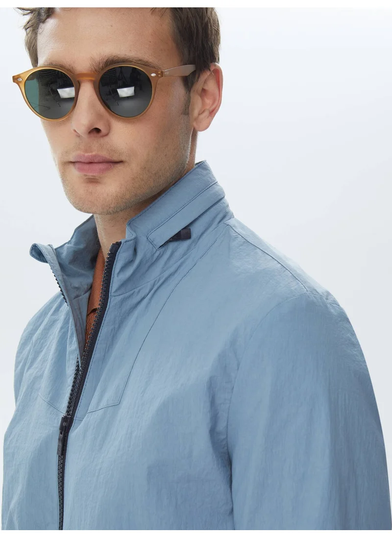 Kip Blue Woven Coat