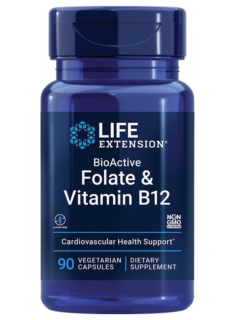 Life Extension Folate And Vitamin B12 90 Vegetarian Capsules - Image 1
