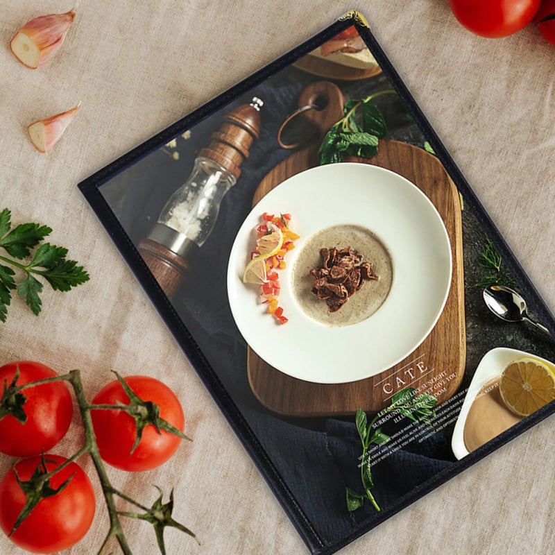 A4 PVC Waterproof Menu Covers 2PCS Protective Holders For Restaurant Bar Cafe - Image 5