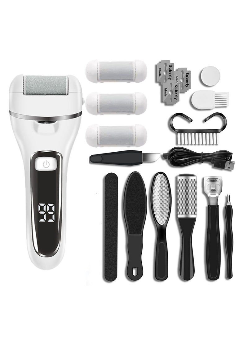 الكهربائية القابلة لإعادة الشحن طاحونة القدم شاشة ديجيتال مزيل مسامير القدم قدم باديكير طقم أدوات إزالة الجلد الميت - Image 1