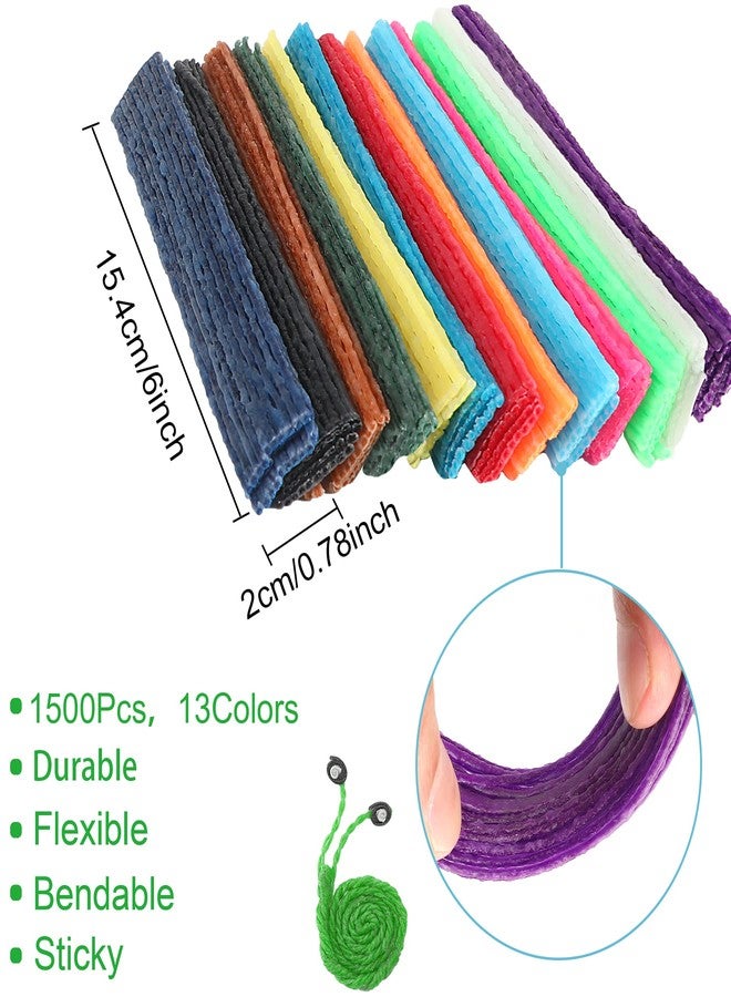 UPINS Wax Craft Sticks Bulk 1500Pcs Bendable Sticky Wax Yarn Sticks in 13 Colors with Storage Bag for Adults DIY Art Supplies - Image 3