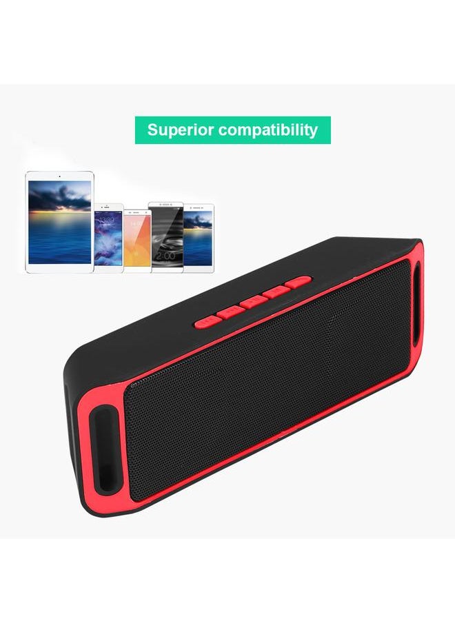 Portable Mini Outdoor Wireless Bluetooth  Speaker USB FM TF Card Built-in Mic Handsfree Red