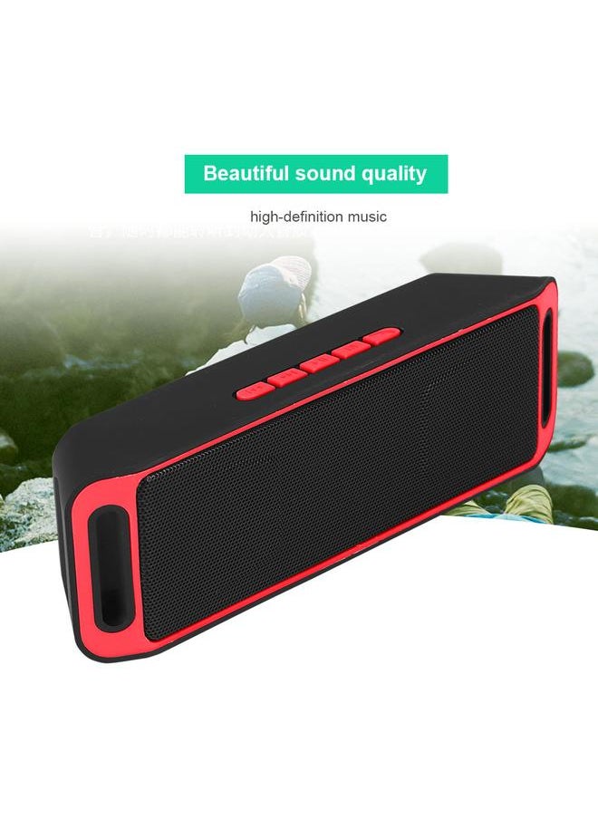 Portable Mini Outdoor Wireless Bluetooth  Speaker USB FM TF Card Built-in Mic Handsfree Red