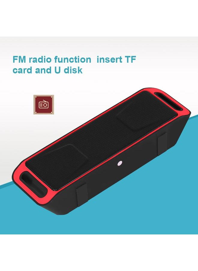 Portable Mini Outdoor Wireless Bluetooth  Speaker USB FM TF Card Built-in Mic Handsfree Red