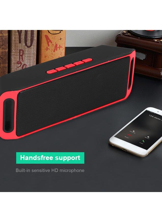 Portable Mini Outdoor Wireless Bluetooth  Speaker USB FM TF Card Built-in Mic Handsfree Red