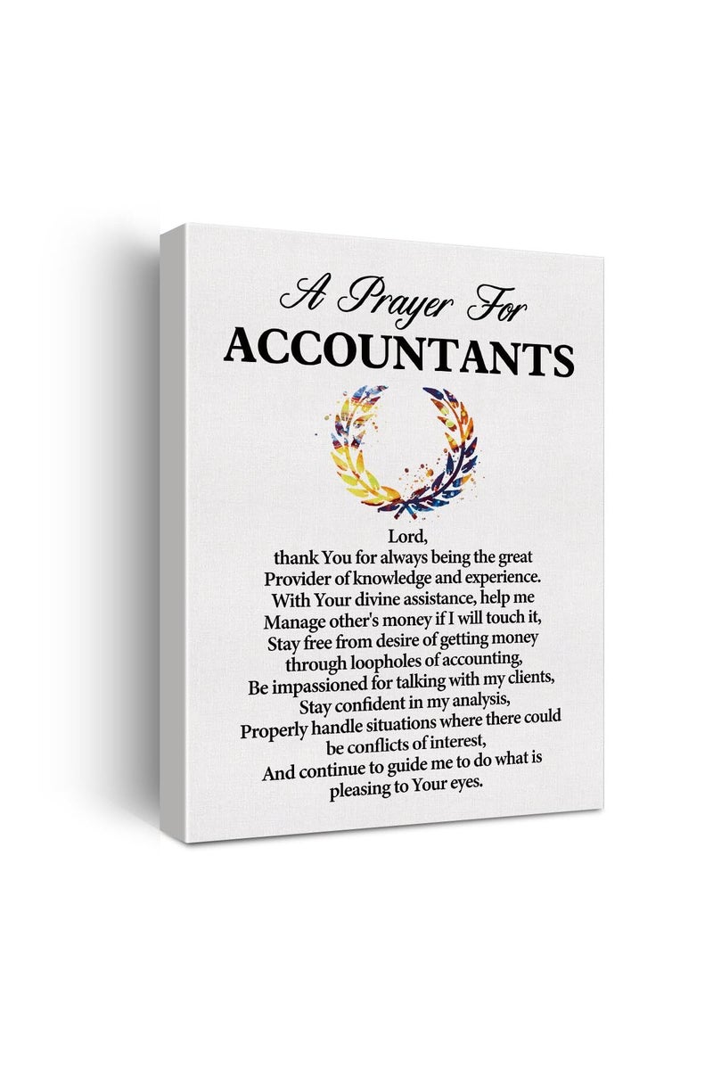 Hijie Accountant's Prayer Quote Poster Canvas Wall Art for Office Home Decor - Image 1
