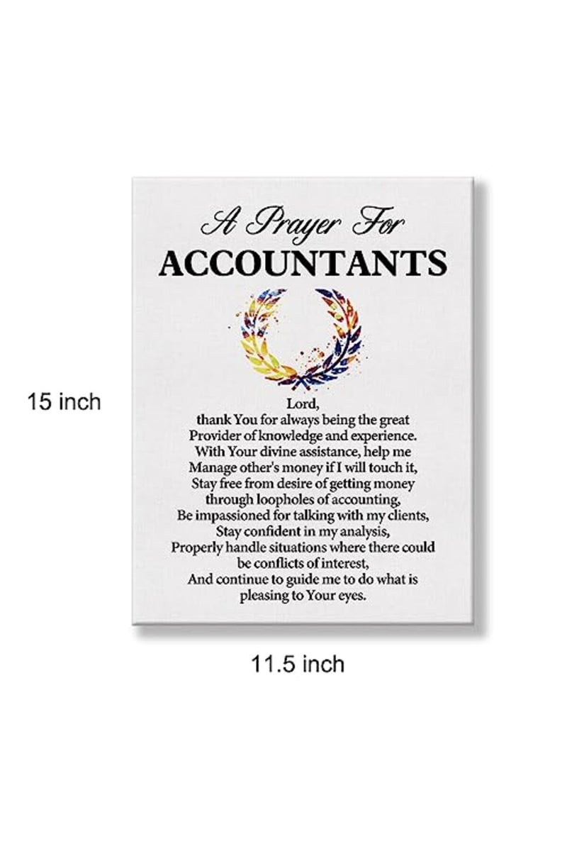 Hijie Accountant's Prayer Quote Poster Canvas Wall Art for Office Home Decor - Image 3