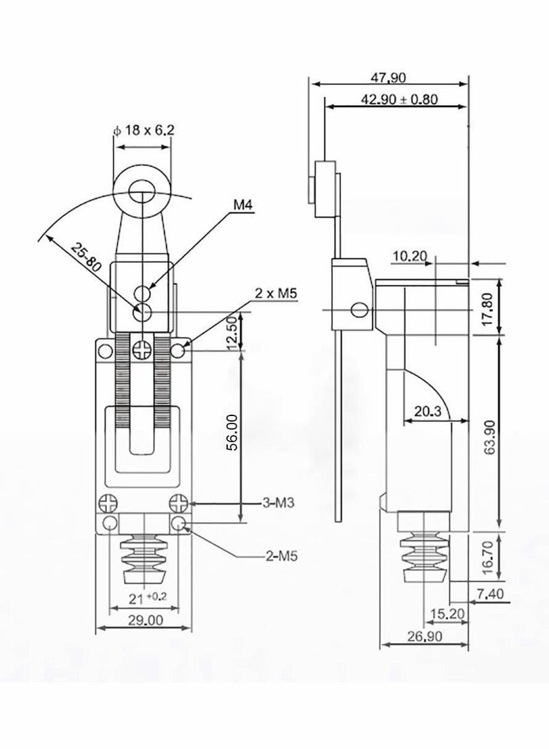 ME-8108 Momentary Limit Switch Travel Switch, Adjustable Roller Lever Arm arduino NC-NO CNC Mill Laser Plasma Router (3PCS, Long Arm)  - Image 2