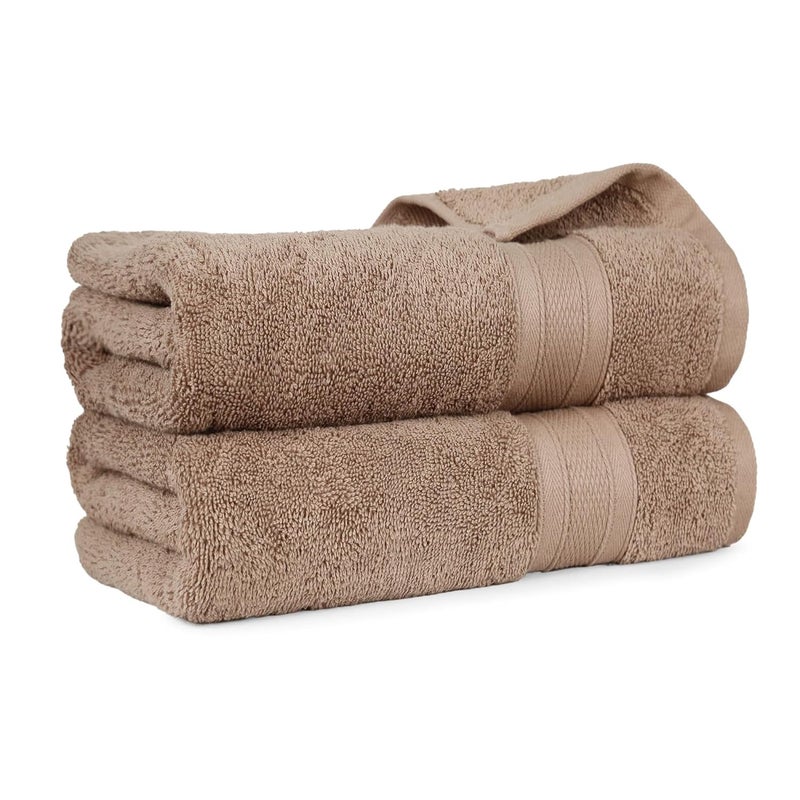 Trident Soft Comfort Air Rich 100 Cotton Towels for Bath 500 GSM Large Size Bathroom Towels for MenWomen 2 Pc Bath Towel Set 69cm x 137cm Acorn - Image 1
