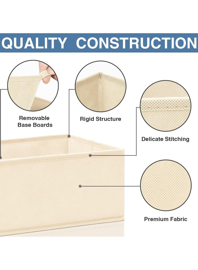 Drawer Organizer Clothes 12 Pack, Dresser Organizer for Nursery Bedroom Closet Organization and Storage - Baby Clothes Organizer Bins - Drawer Divider for Sock Underwear Bra Ties (Beige) - Image 4