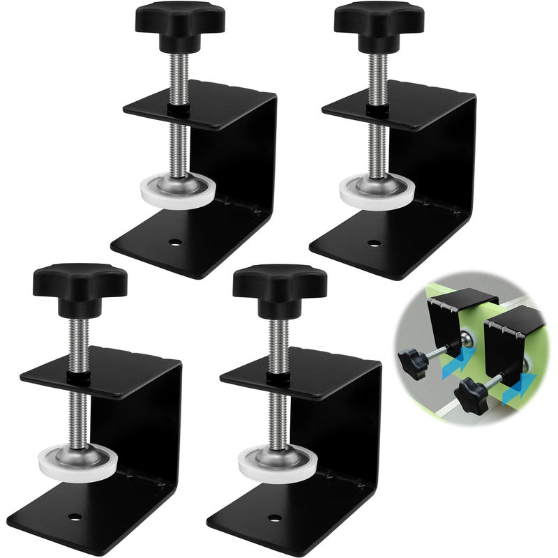 ViewReal Large Drawer Front Panel Installation Clamps Cabinet Hardware Jig C Clamps 3mm Thicker Drawer Drill Hole Guide U Clamp with Big Silicone Protective Pads(4 Pack) - Image 1