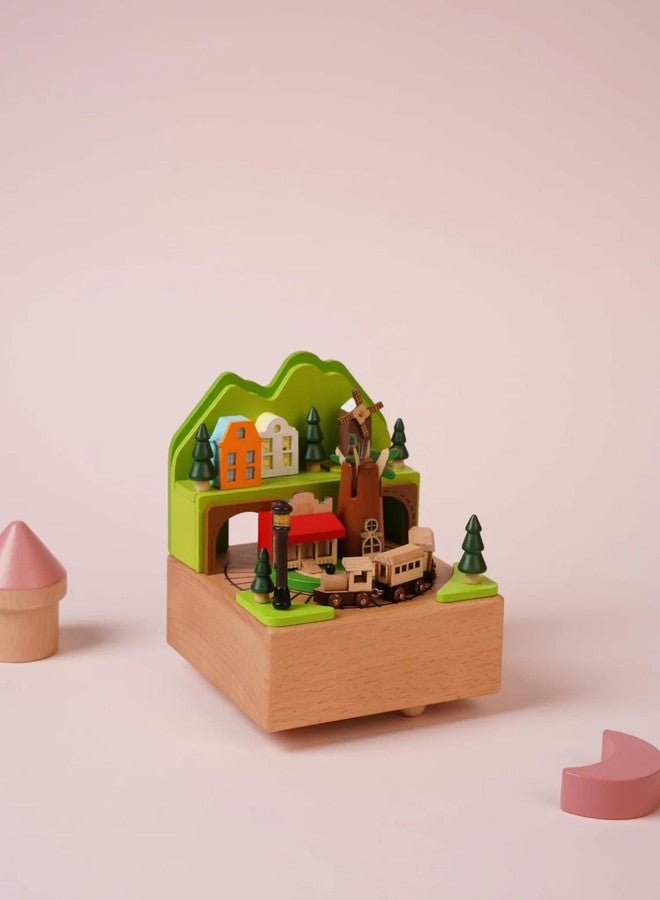 AUGEN Exclusive Music Box Musical Boxes Carousel Children's Boutique Wooden Men and Women Birthday Creative Christmas Valentine's Day Gift Home Decoration (1086F2) - Image 3