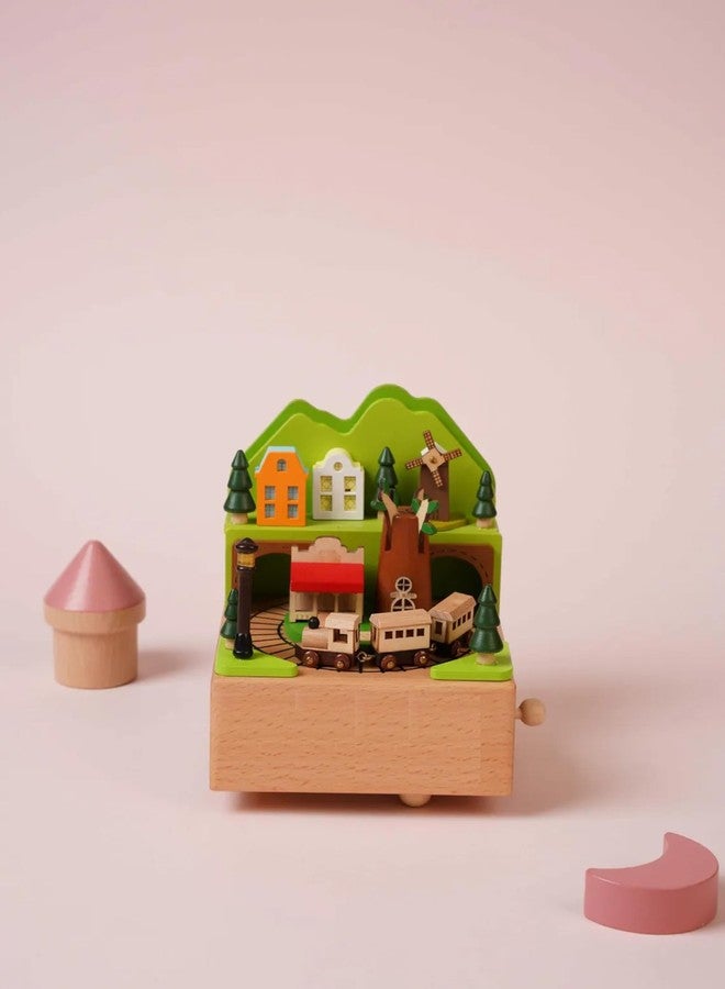 AUGEN Exclusive Music Box Musical Boxes Carousel Children's Boutique Wooden Men and Women Birthday Creative Christmas Valentine's Day Gift Home Decoration (1086F2) - Image 2