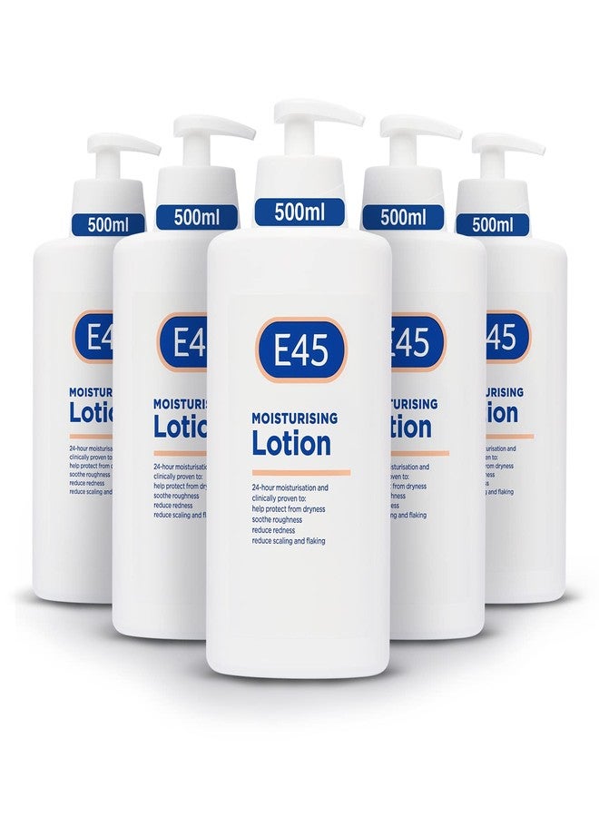 E45 Dermatological Moisturising Lotion, 500 ml, Pack of 5 - Image 1