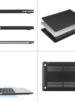 Generic حافظة صلبة سوداء مطاطية متوافقة مع MacBook Air 13.6 بوصة 2024 M3 Chip A3113 و2022 M2 Chip A2681  - Image 3
