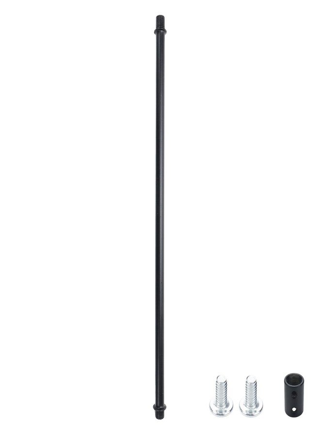 Pastlla 5 Sets M10 Straight Pipe Lamp Stem Kit with Connector Coupling Lamp Rod Hardware Light Fixture Parts Replacement, 11.9" Long，Black - Image 2