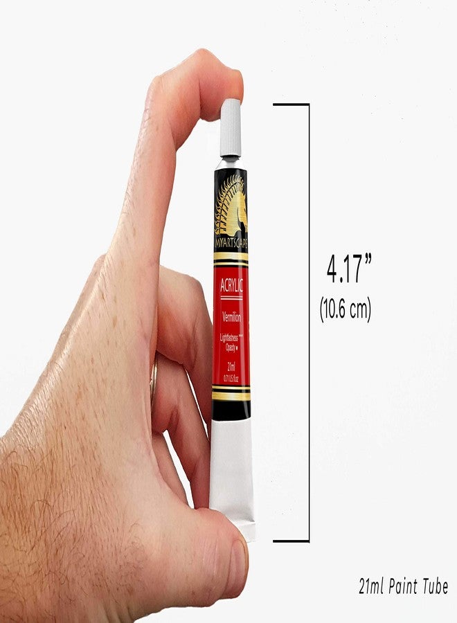 MyArtscape Acrylic Paint Set - 72 x 21ml Tubes with 3 Paint Brushes Art Supplies - Artist Quality Paints - Lightfast - Heavy Body - Highly Pigmented Colors with Great Coverage - Professional Art - Image 3