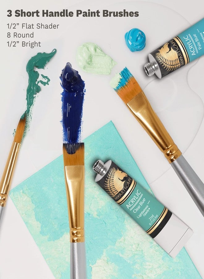 MyArtscape Acrylic Paint Set - 72 x 21ml Tubes with 3 Paint Brushes Art Supplies - Artist Quality Paints - Lightfast - Heavy Body - Highly Pigmented Colors with Great Coverage - Professional Art - Image 5