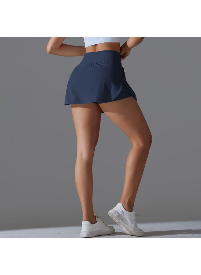 تنورة تنس نسائية بخصر عالٍ مع جيوب - تصميم شورت داخلي مزدوج مبرد وواقي من الشمس - Image 2