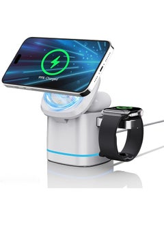 In 1 Wireless Charging Station Magnetic Charger Stand Fit For Iphone 15 14 13 12 Fit For Devices 15W Fast Charging Wireless Charger Cube Travel Charger Fit For Iwatch And Airpods' 2 3 Pro