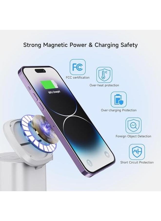 erorex - In 1 Wireless Charging Station Magnetic Charger Stand Fit For Iphone 15 14 13 12 Fit For Devices 15W Fast Charging Wireless Charger Cube Travel Charger Fit For Iwatch And Airpods' 2 3 Pro - Image 1
