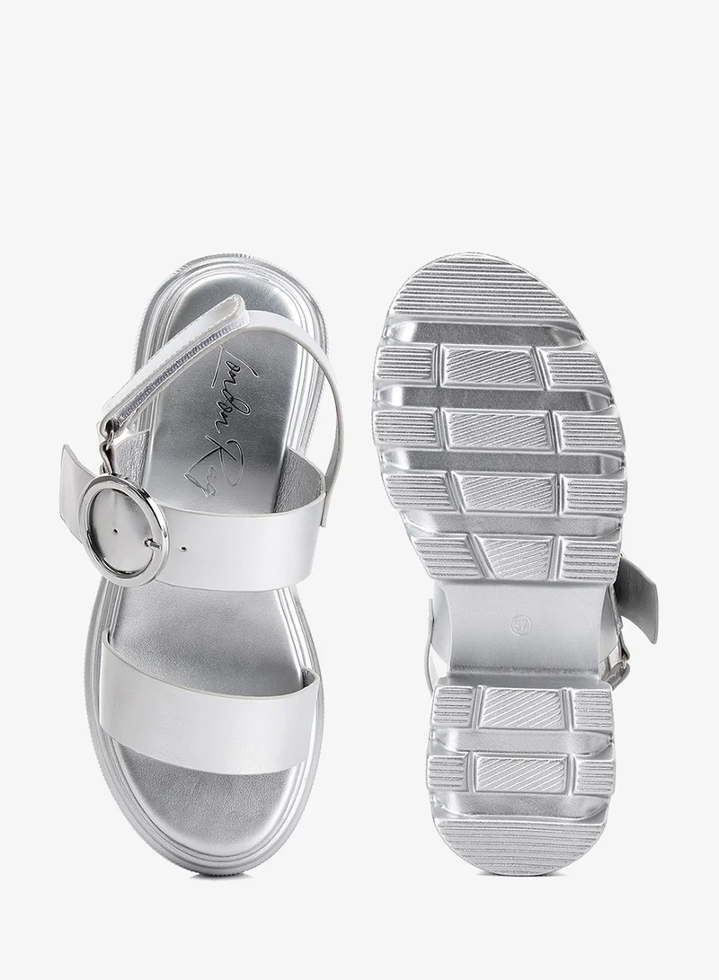 London Rag silver Metallic Chunky Sandals in Silver for Women | Best Price UAE