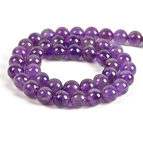 Nancybeads 60pcs 6mm Natural Lt. Amethyst Gemstone Round Spacer Loose Stone Beads for Jewelry Making 15.5" 1 Strand (Lt. Amethyst, 6mm 60Beads) - Image 2