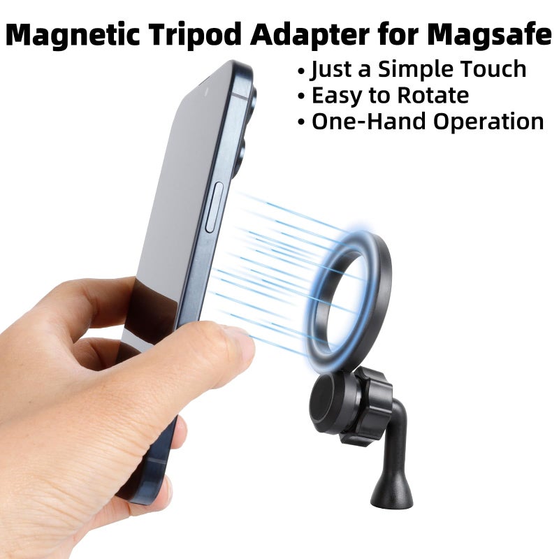 FPN Magnetic Tripod Holder Mount Adapter for MagSafe, Magnet Phone Holder Adapter with 1/4"-20 Screw Hole for iPhone 12 13 14 15 16 Plus Pro Max All Series - Image 2