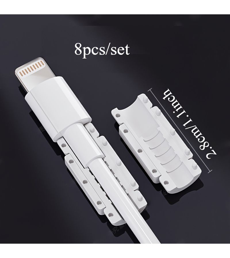 PVC Cable Protectors 8pcs Set Durable Charging Wire Guard for Phone USB Tablet Cords - Image 4